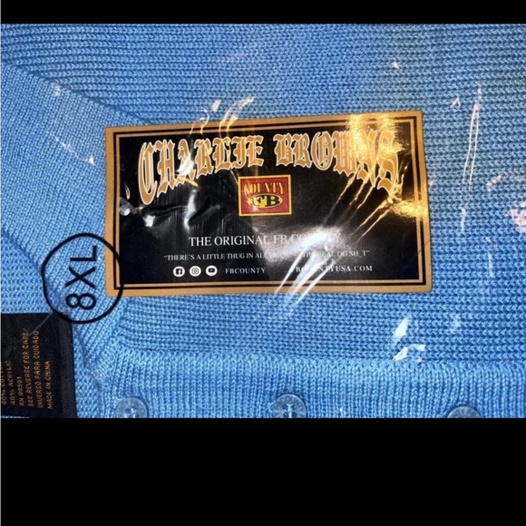 Solid Blue Rare 8XL FB County Charlie Brown Shirt - Picture 11 of 12